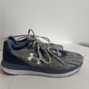 Under Armour Size 8 Charged Impulse 2 Knit Running Shoes Gray Purple White